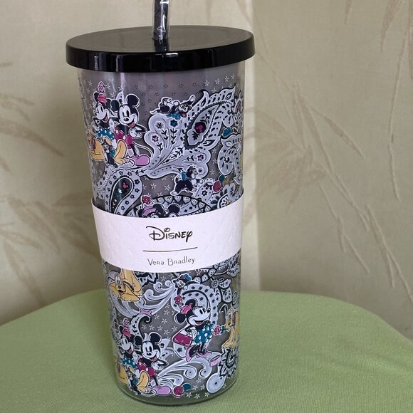 VERA BRADLEY DISNEY TUMBLER W/STRAW:NWT TINKER BELL, BAMBI, CLASSICS, or MICKEY - Picture 9 of 10